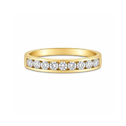 0.50TDW diamond Comfort fit Anniversary & Wedding Band in 14k Yellow Gold