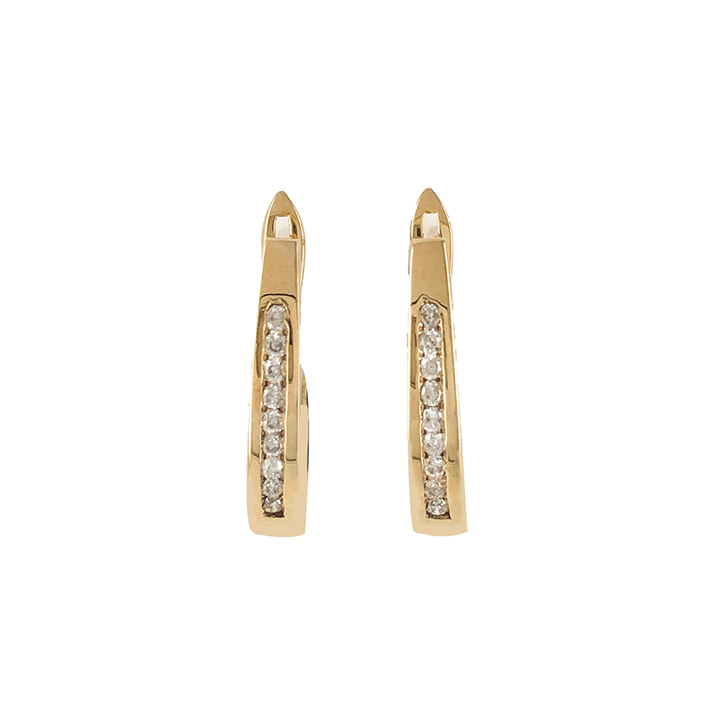 Diamond Classic J Hoop set with 0.25tdw in 10K Yellow Gold