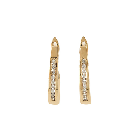 Diamond Classic J Hoop set with 0.25tdw in 10K Yellow Gold
