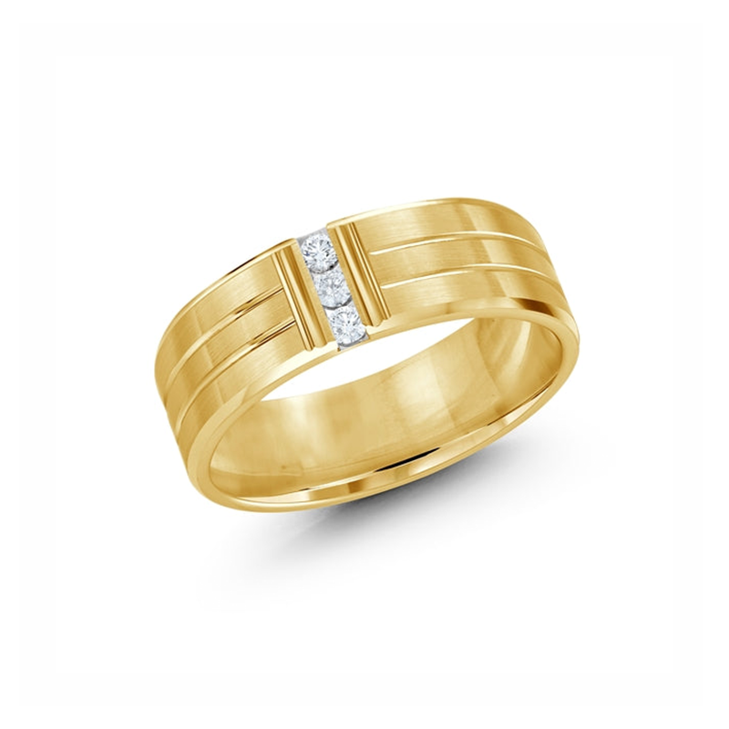 0.10 TDW Diamond Wedding Band In 10K Yellow Gold