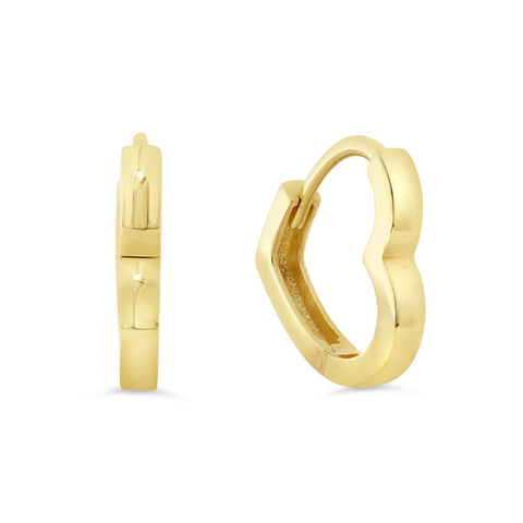 10K Yellow Gold Heart Earrings
