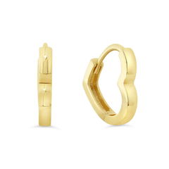 10K Yellow Gold Heart Earrings
