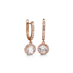 10K Rose Gold CZ Bella Lux Earrings