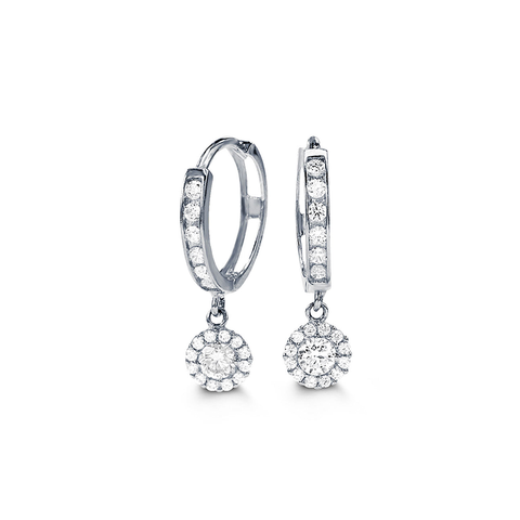 10K White Gold CZ Bella Lux Earrings