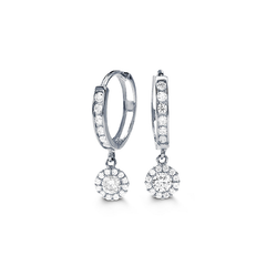 10K White Gold CZ Bella Lux Earrings