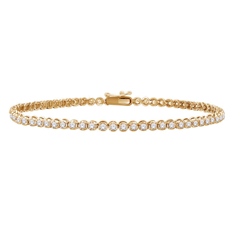 10K Yellow Gold 1.00TDW Diamond Tennis Bracelet