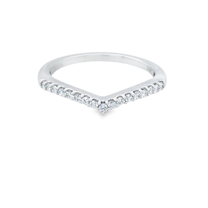 14K White Gold 0.15TDW Semi-Eternity Wedding Band