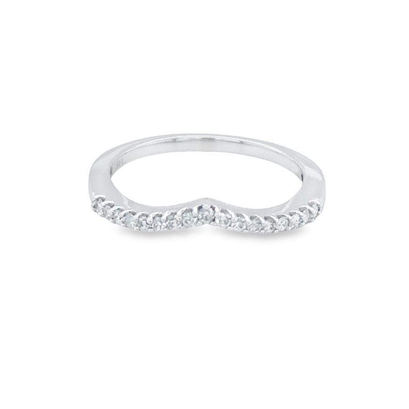 14K White Gold 0.15TDW Semi-Eternity Wedding Band