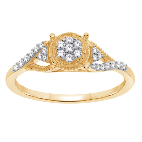 10K Yellow Gold 0.15TDW Diamond Engagement Ring