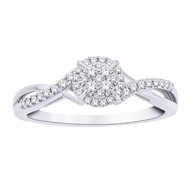 10K White Gold 0.25TDW Diamond Ring