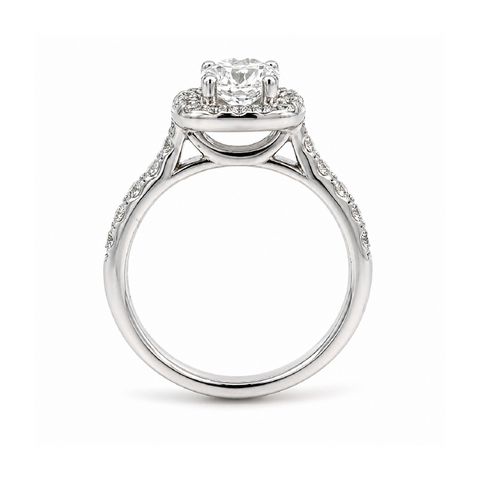 1.30TDW 14K White Gold Diamond Engagement Ring