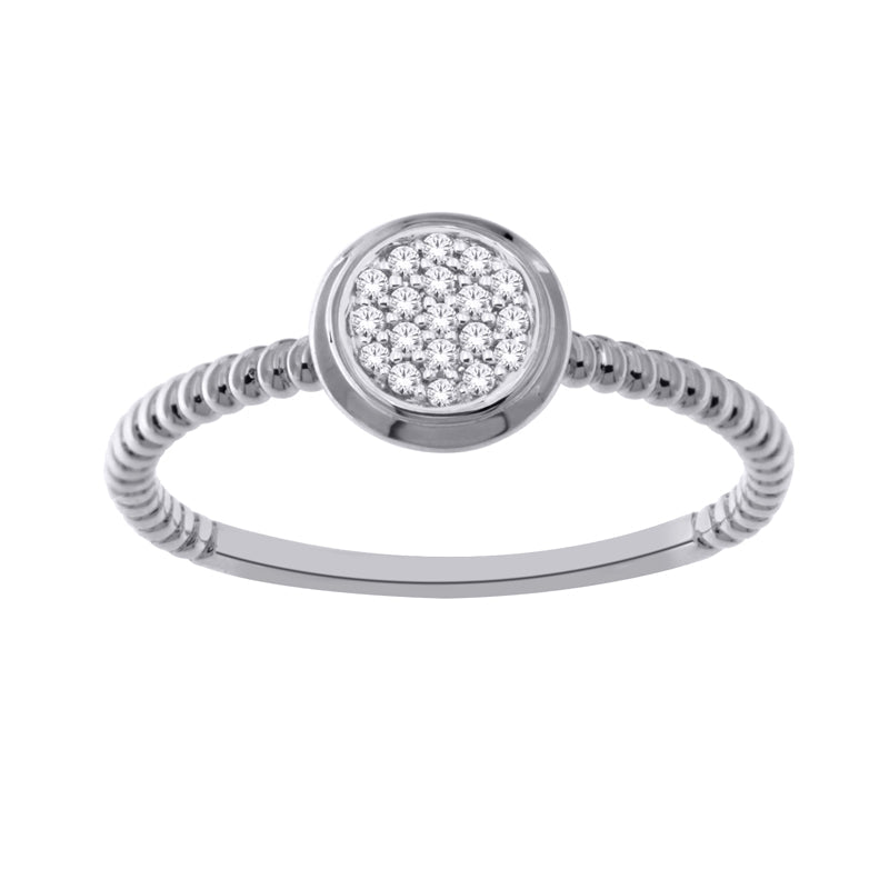 14K White Gold 0.10TDW Diamond Promise Ring