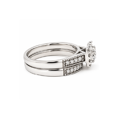 10K White Gold 0.50TDW Diamond Ring Wedding Set