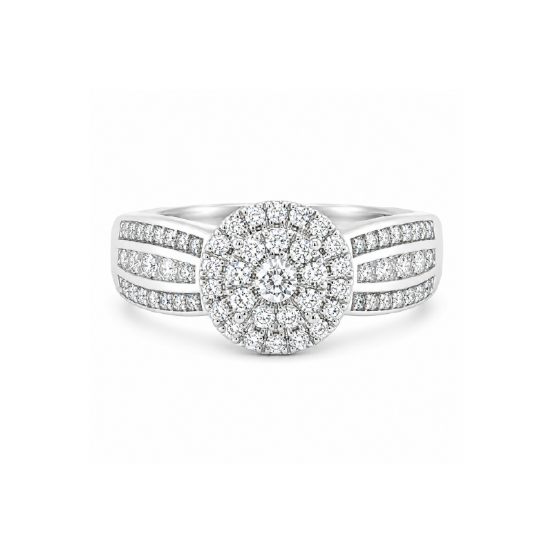 0.50 TDW 10K White Gold Diamond Engagement Ring