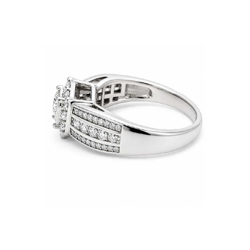 0.50 TDW 10K White Gold Diamond Engagement Ring