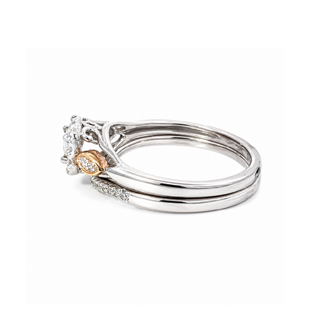 0.25 TDW 10K White and Pink Gold Diamond Bridal Set