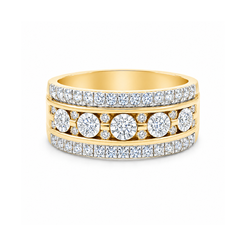 10K Yellow Gold 0.50TDW Diamond Wedding Band