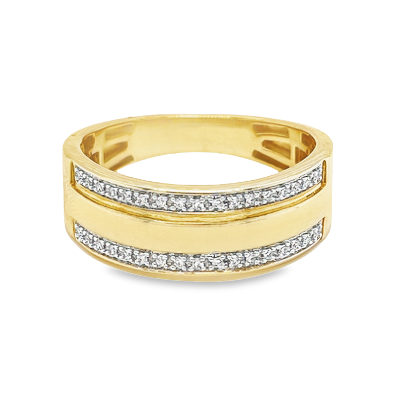 10K Yellow Gold 0.10TDW Diamond Men&#39;s Band