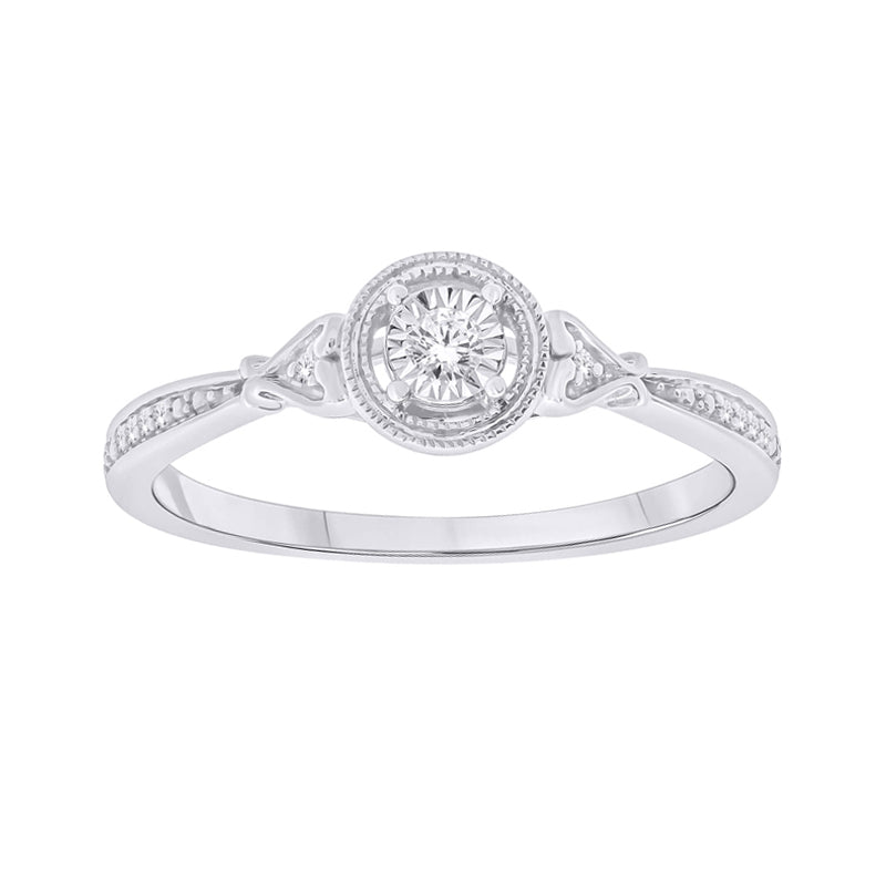 0.15 TDW Diamond Promise Ring in 10K White Gold 