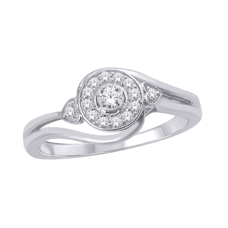 10K White Gold 0.15TDW Diamond Engagement Ring