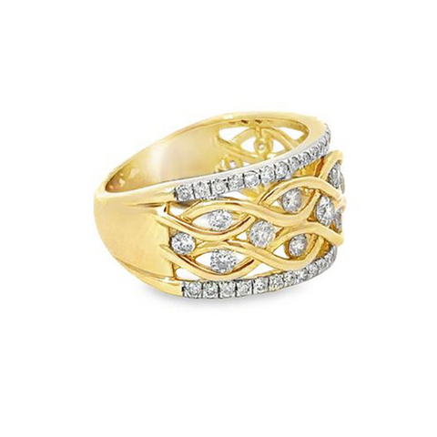 10K Yellow Gold 1.00TDW Diamond Band