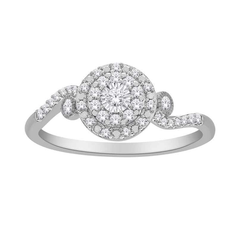 10K White Gold 0.25TDW Diamond Promise Ring