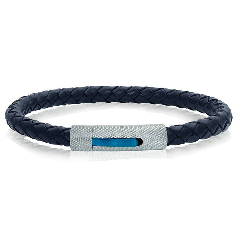 Stainless Steel Blue-IP Mesh-Clasp Leather 8
