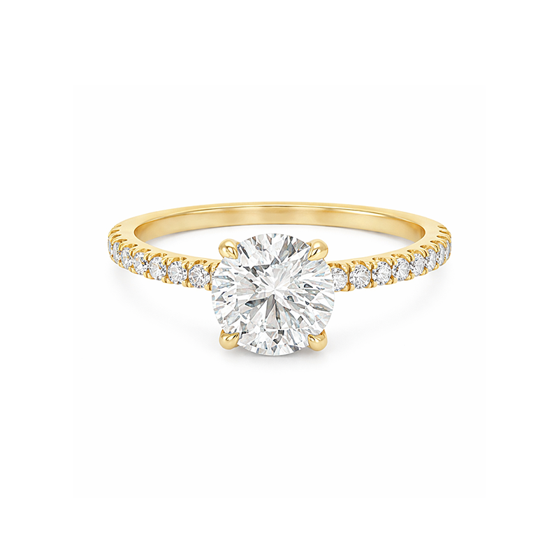 1.23TDW Lab Grown Diamond Solitaire Ring in 14K Yellow Gold