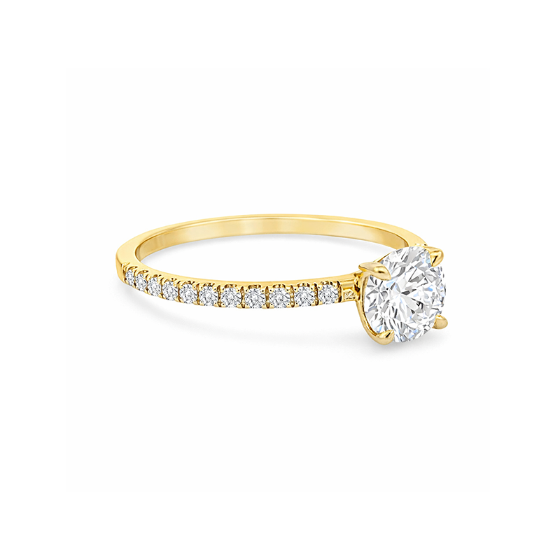 1.23TDW Lab Grown Diamond Solitaire Ring in 14K Yellow Gold