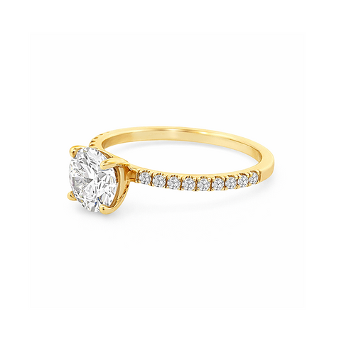 1.23TDW Lab Grown Diamond Solitaire Ring in 14K Yellow Gold