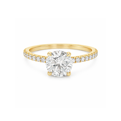1.23TDW Lab Grown Diamond Solitaire Ring in 14K Yellow Gold
