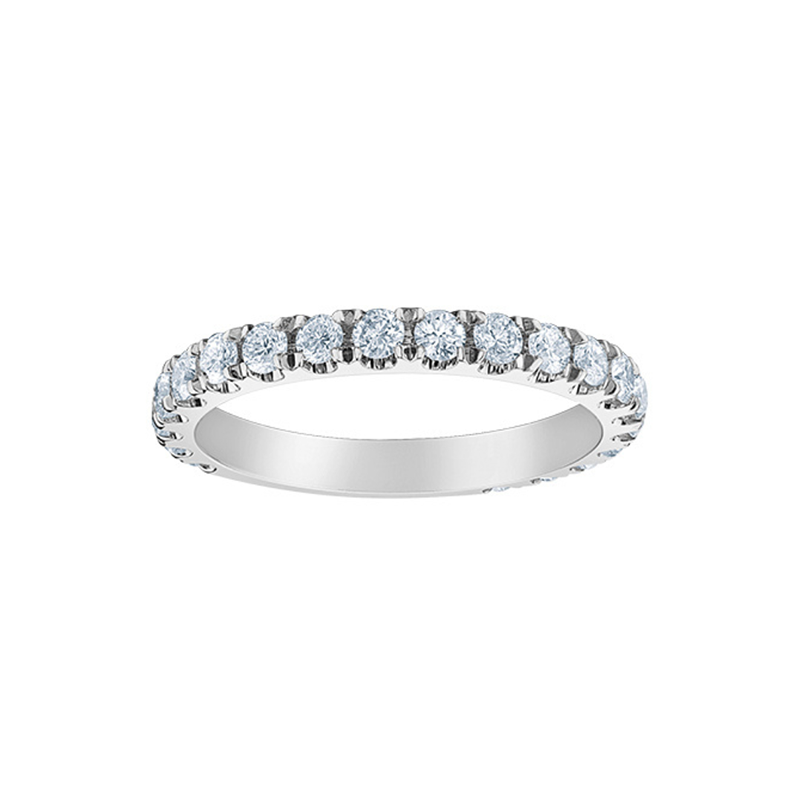 0.50TDW Lab Grown Diamond Semi Eternity Claw Set Band in 14K White Gold
