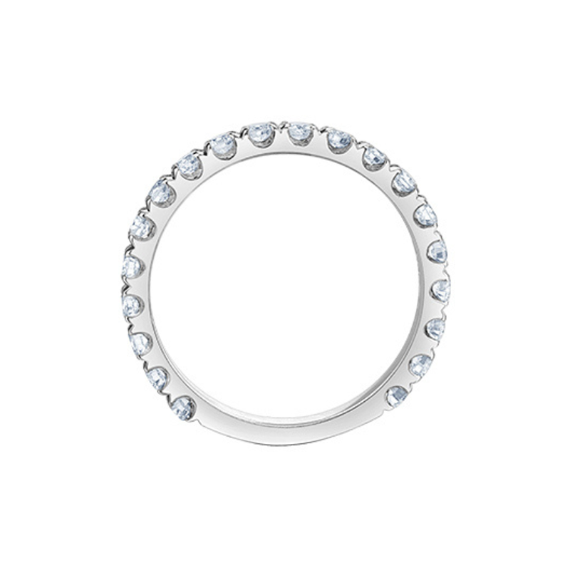 0.50TDW Lab Grown Diamond Semi Eternity Claw Set Band in 14K White Gold