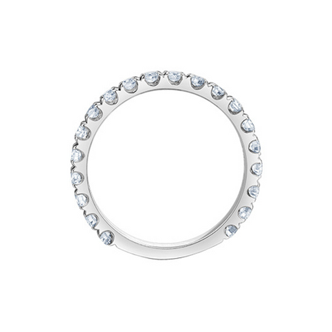 0.50TDW Lab Grown Diamond Semi Eternity Claw Set Band in 14K White Gold