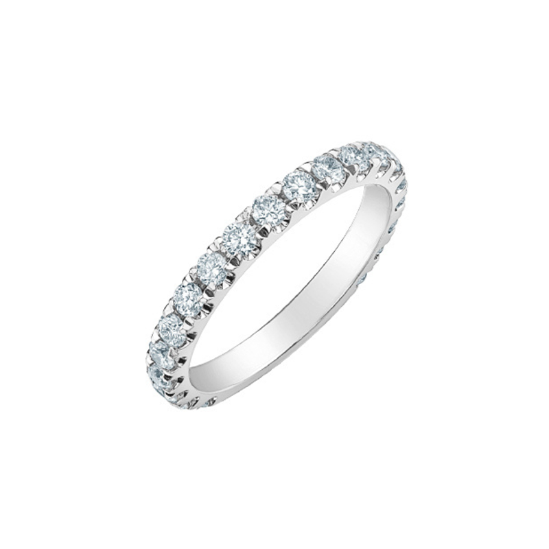 0.50TDW Lab Grown Diamond Semi Eternity Claw Set Band in 14K White Gold