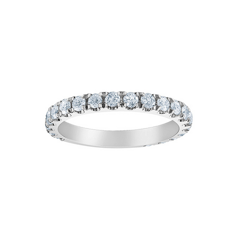 0.50TDW Lab Grown Diamond Semi Eternity Claw Set Band in 14K White Gold