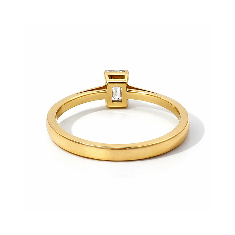 14K Yellow Gold 0.50CT Emerald Cut Lab Grown Diamond Ring