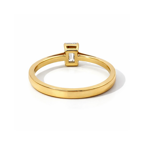 14K Yellow Gold 0.50CT Emerald Cut Lab Grown Diamond Ring