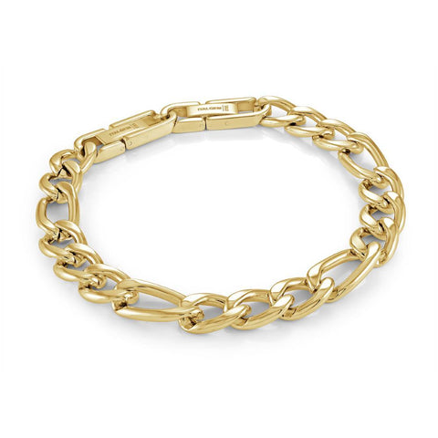 Gold IP Stainless Steel 9.5mm Figaro Link Adjustable 8–8.5