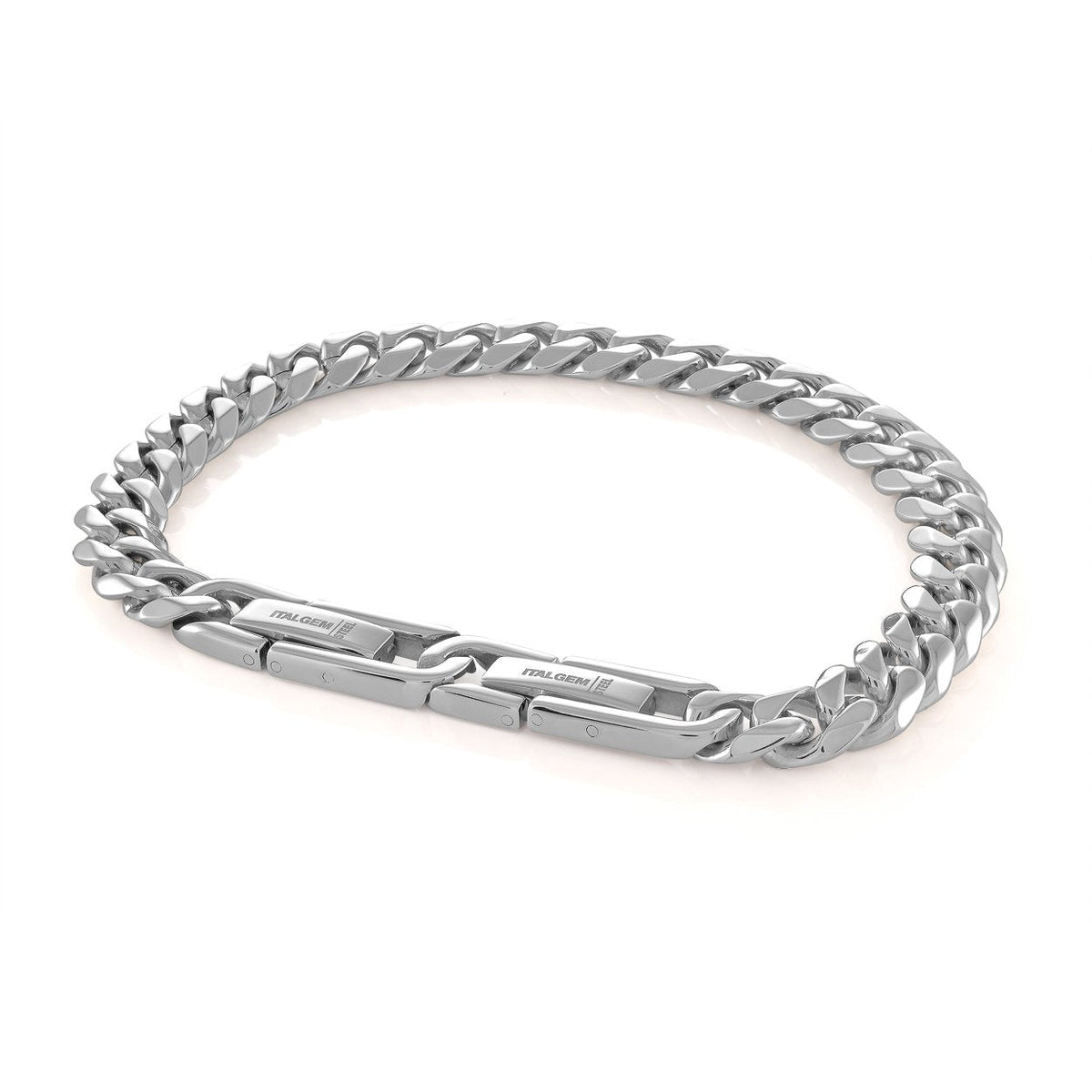 Stainless Steel Polished 7.7mm Curb 8" Bracelet