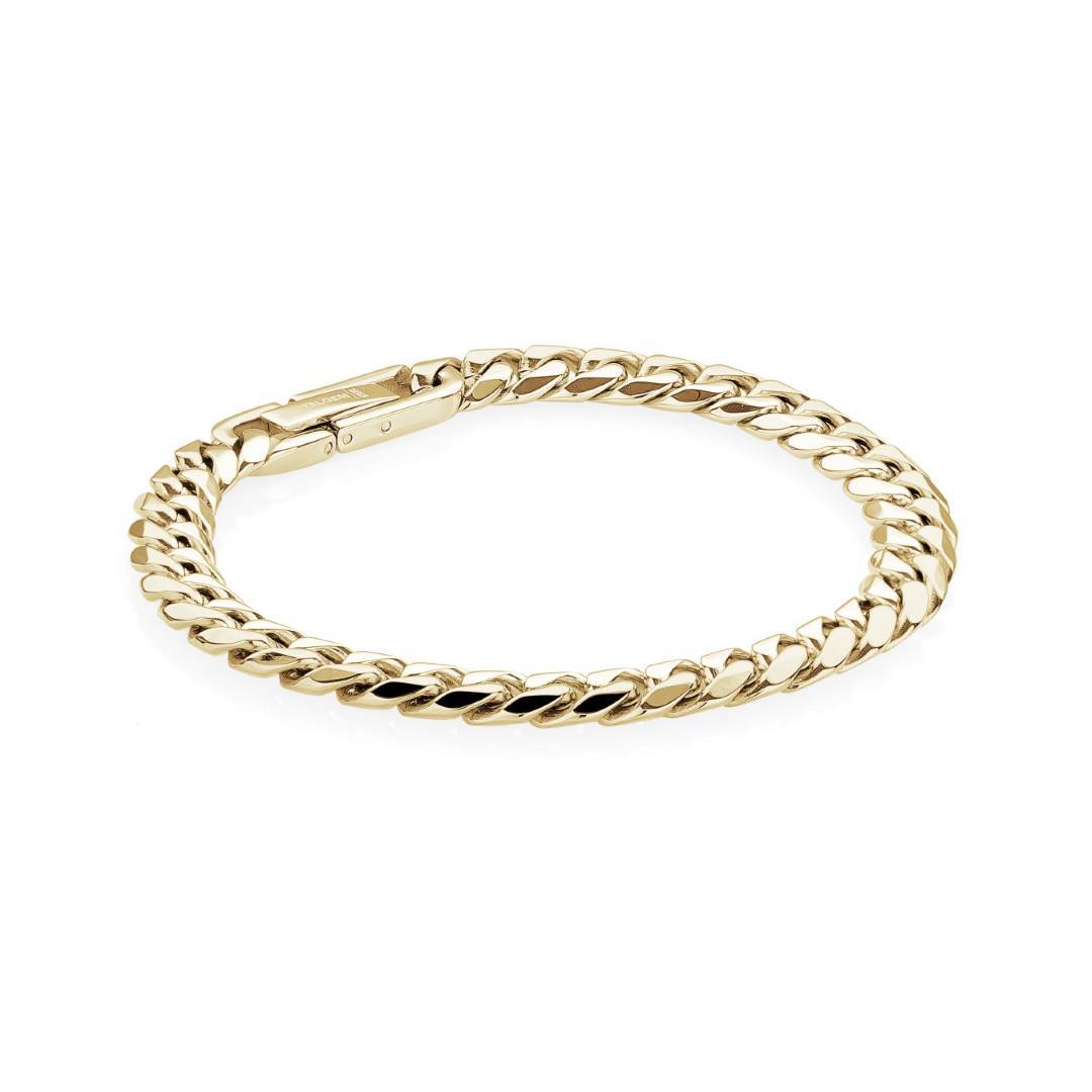Gold IP Polished Stainless Steel 7.7mm Curb Link 8" Bracelet