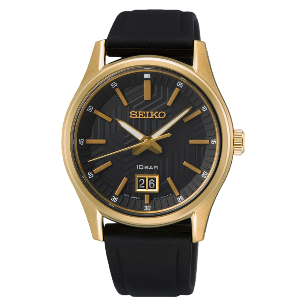 Seiko Daywear Gold Case Mens Watch SUR560