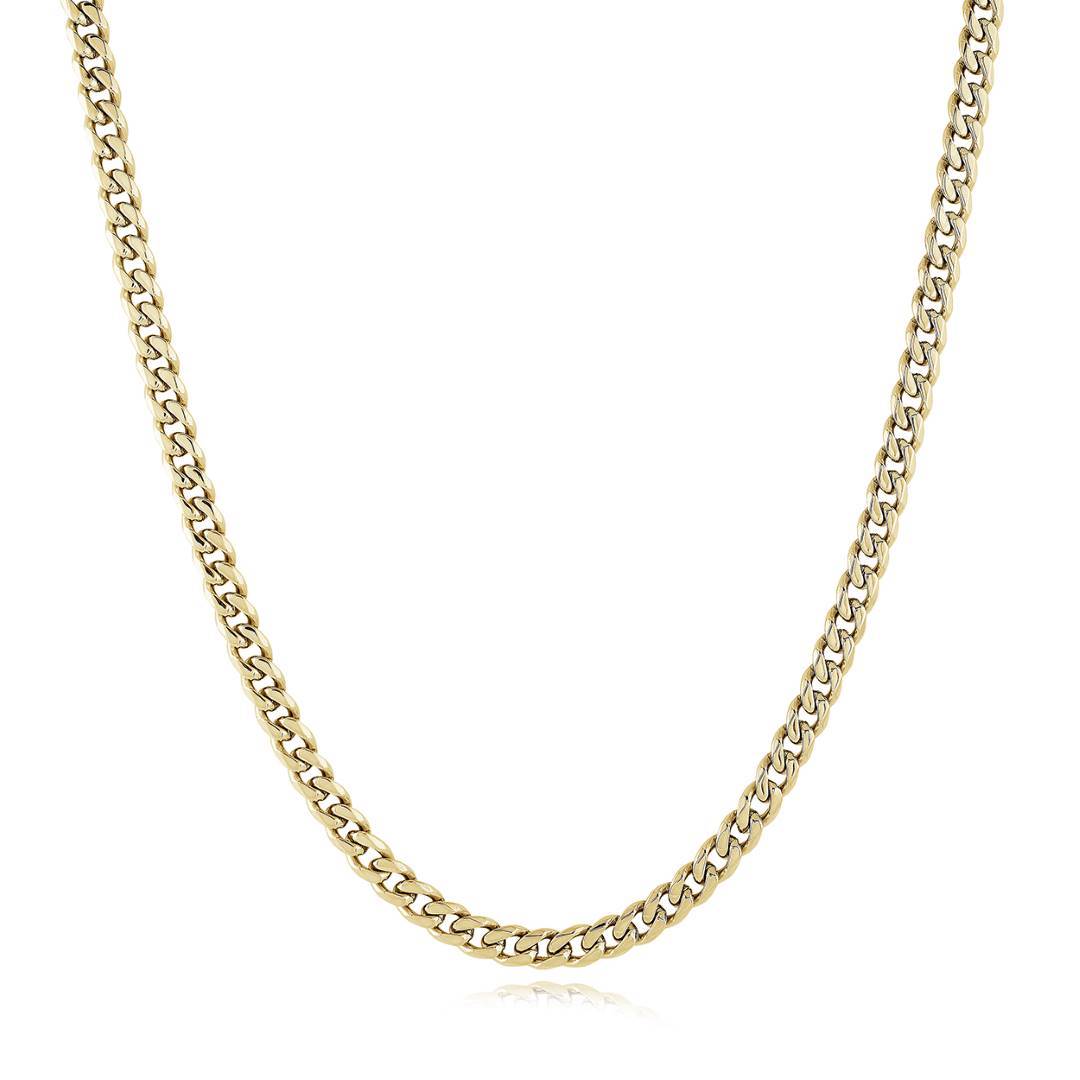 Gold IP Polished Stainless Steel 4.6mm Curb 22" Chain