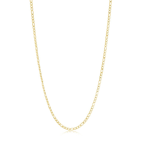 Gold IP Polished Stainless Steel 3mm Figaro 18