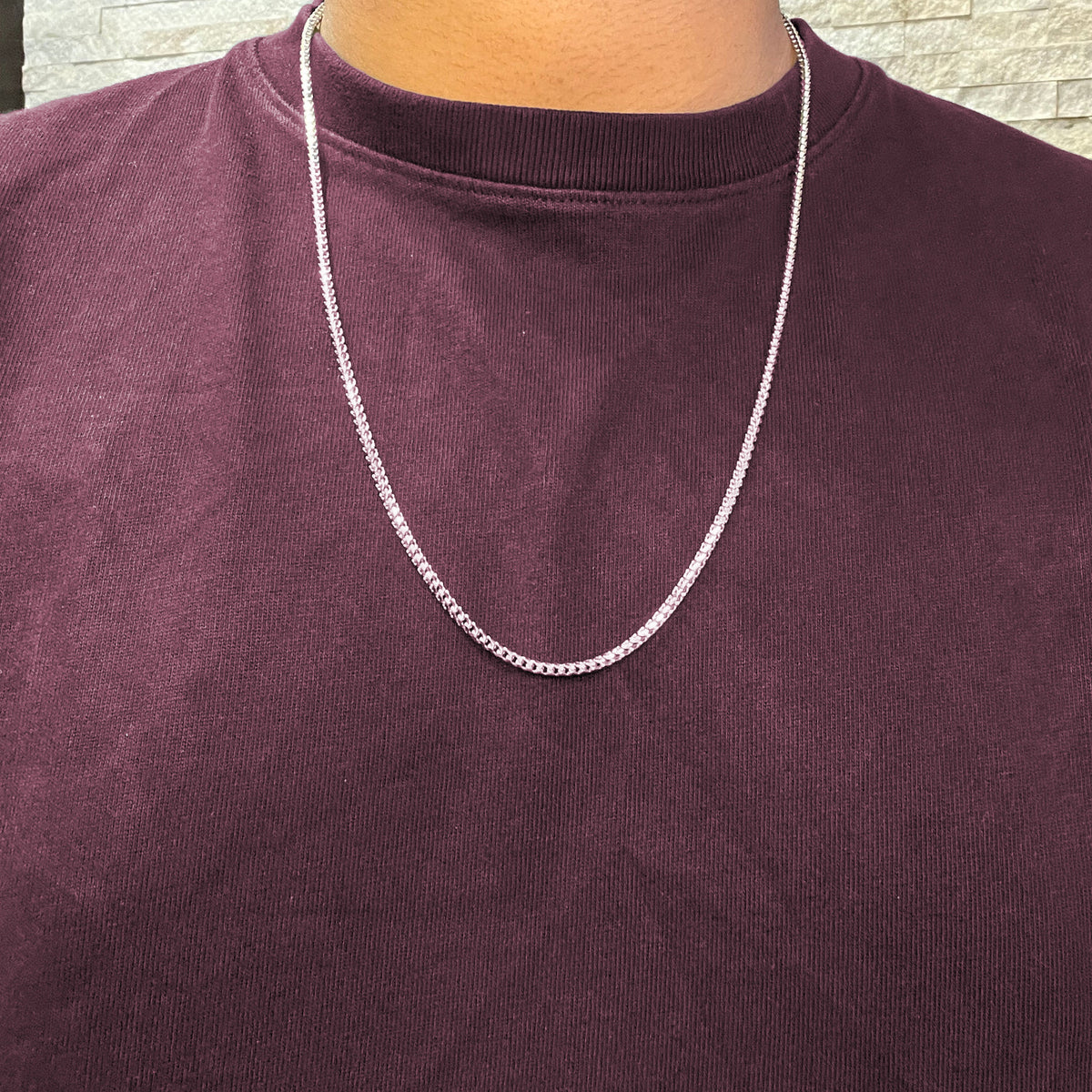 14K White Gold Franco 2.0 mm Italian Chain