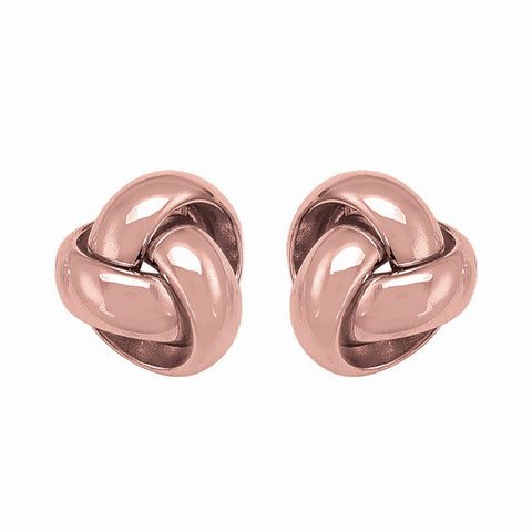 14K Rose Gold Love Knot Stud Earrings