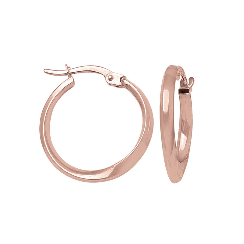 14K Rose Gold Classic Hoop Earrings