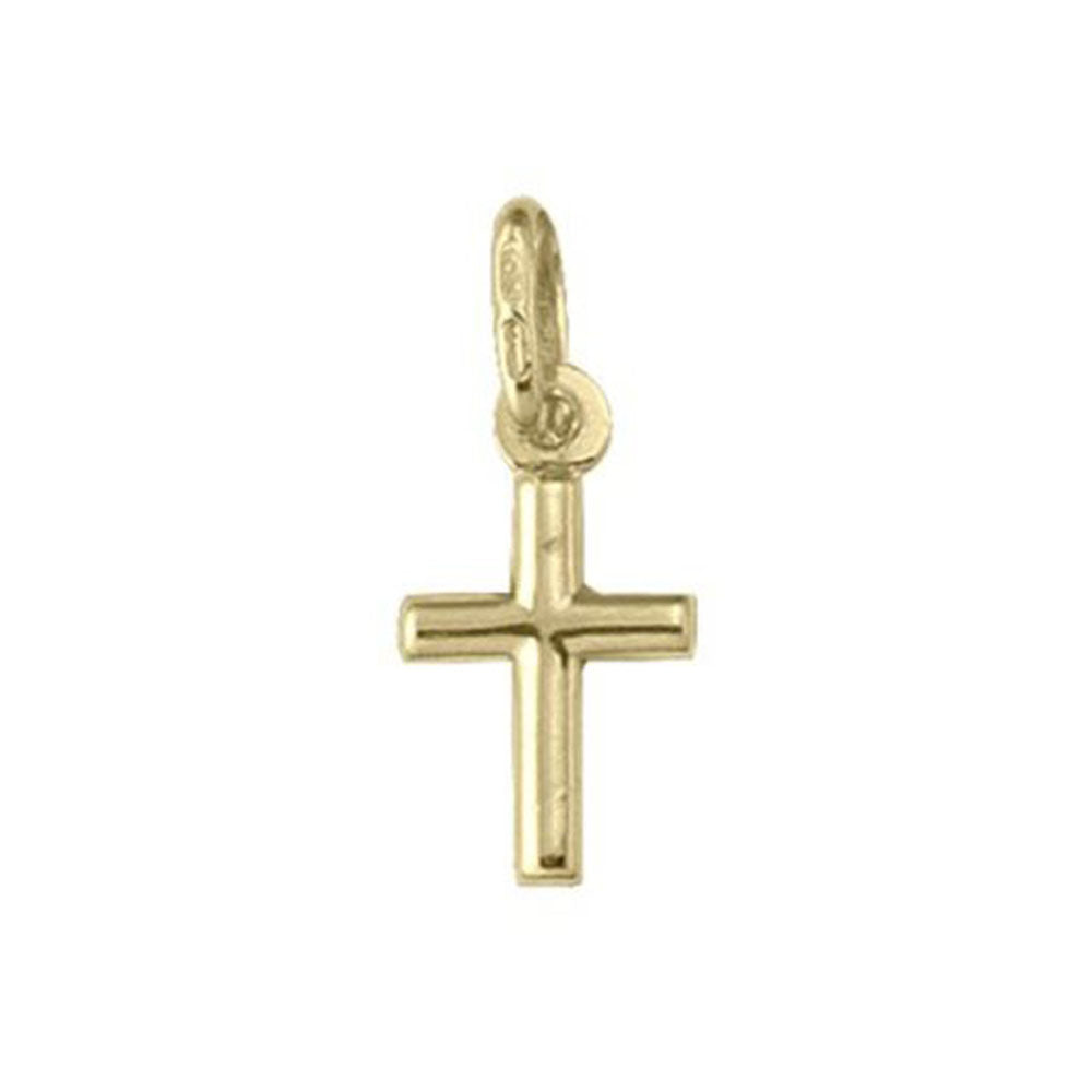 10k, 14k Yellow Gold Religious Classic Italian Cross Pendant