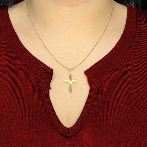 10k, 14k Yellow Gold Religious Italian Cross