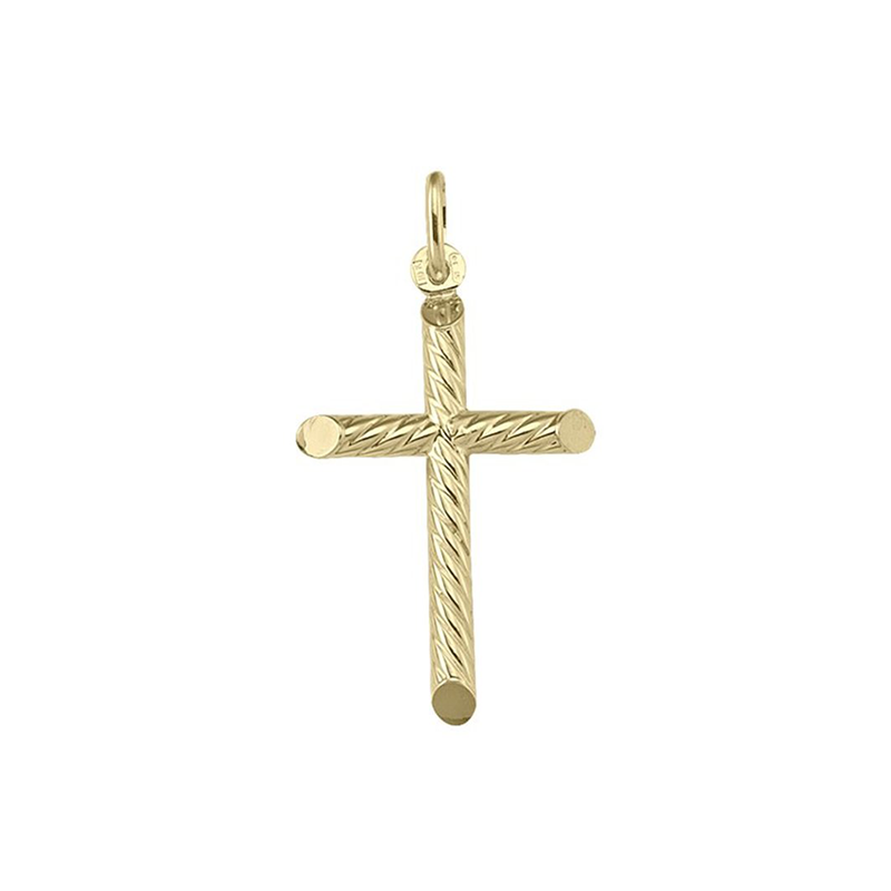 10, 14 Karat Yellow Gold Religious Classic Italian Cross